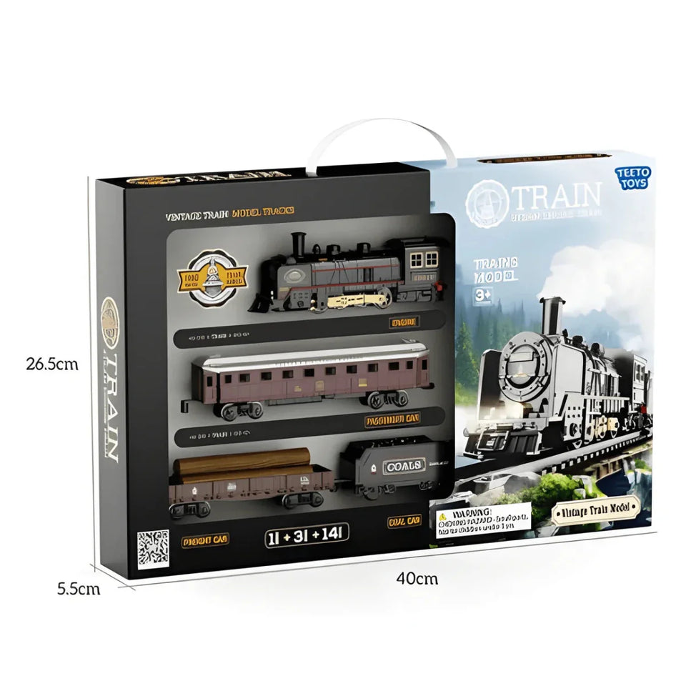 Vintage Steam Train Playset with Light & Sound 🚂