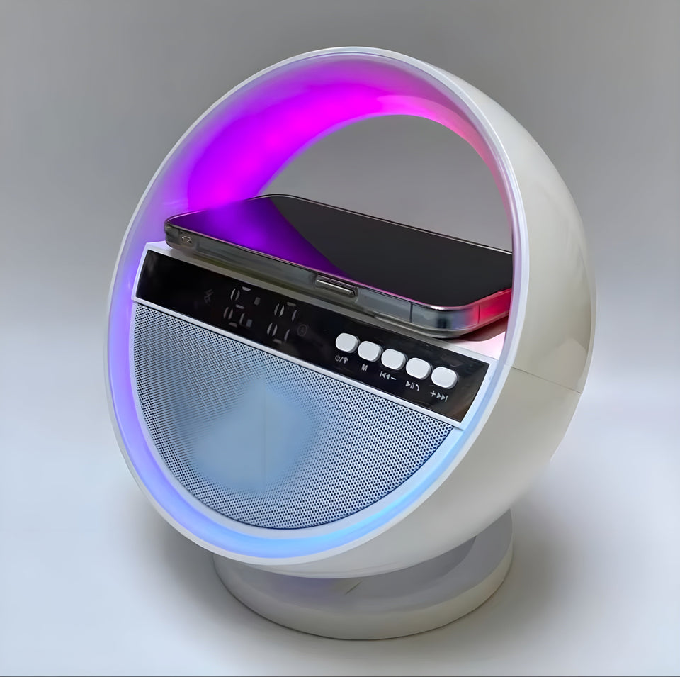 RGB O-SHAPE LAMP  FAST WIRELESS CHARGING  BLUETOOTH SPEAKER